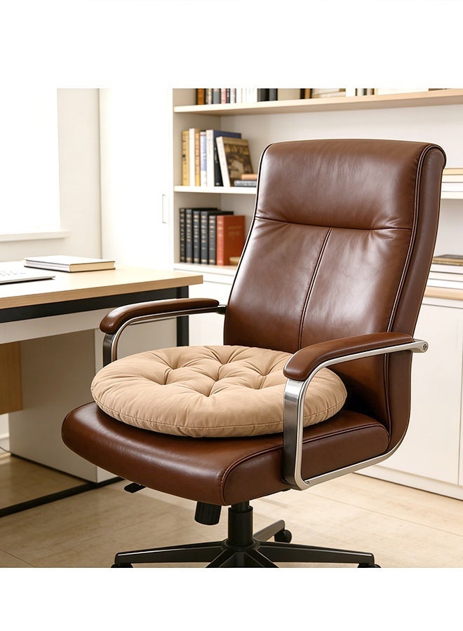 NAYIV Chair Pads Chair Seat Cushion with Ties Thickened Round Sofa Pillows  Meditation Floor Pillows for Adults Kids Washable Padded Chair Seat Pads Large Classroom Furniture Sitting Cushion Chair Seat Pads for Yoga Living Room Office 40*40*6cm Beige - Image 3